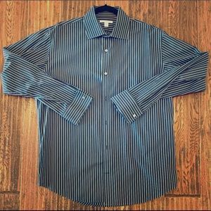 Banana Republic Mens Dress Shirt XL Black Stripes